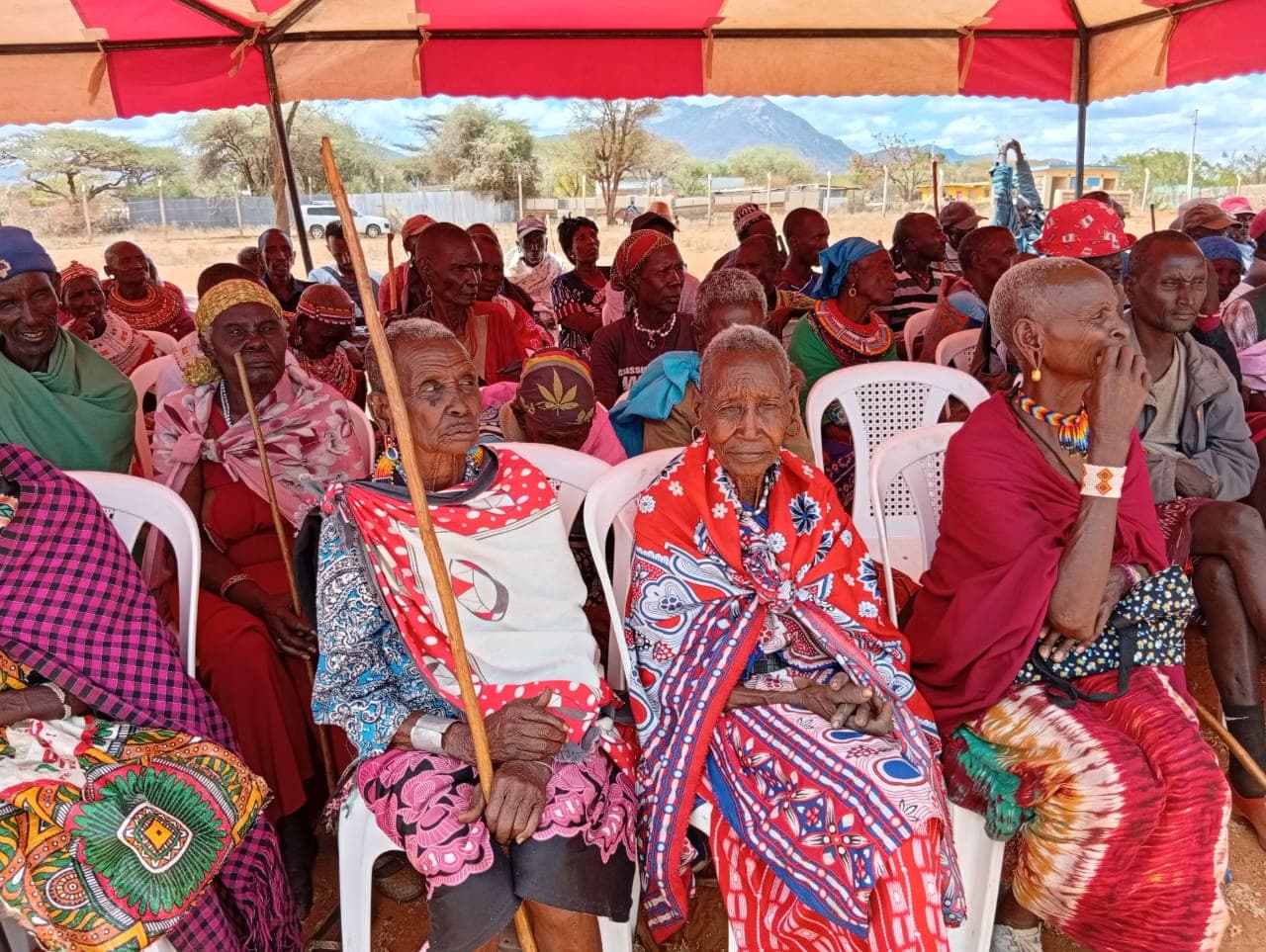 Elders of Samburu gathered together at an NCOA community outreach